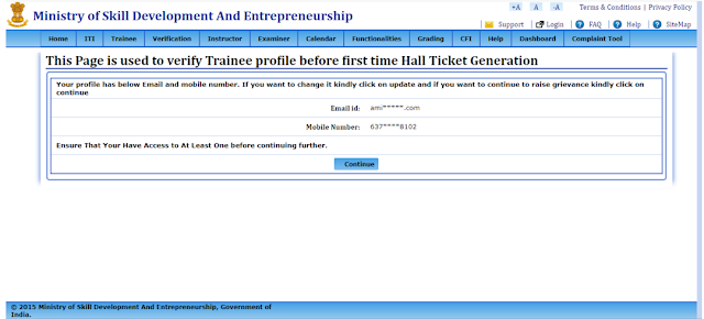 ITI Trainee Profile Verification Before Hall Ticket